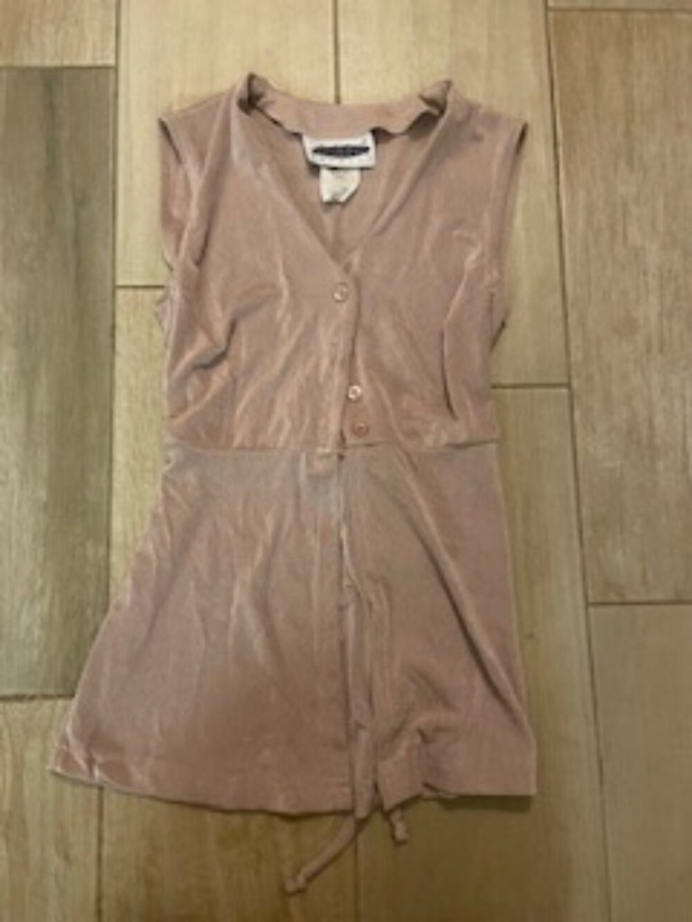 Women's Vintage Tie Back Button Down Tank Top